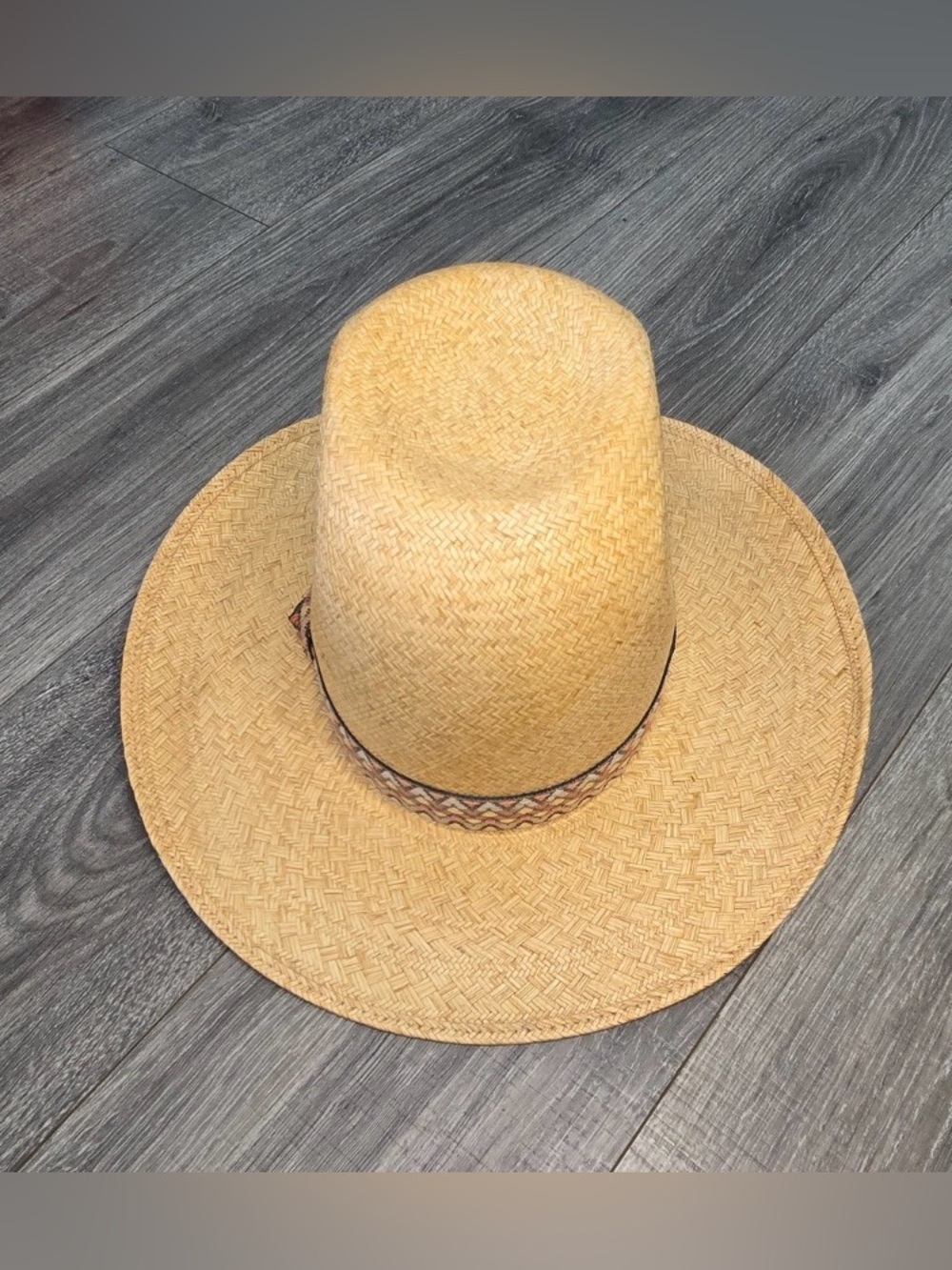 Stylish Natural Straw Cowboy Hat with Braided Band